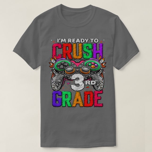 3rd Grade Level Unlocked Game On 3rd Grade Back To T-Shirt (Design Front)