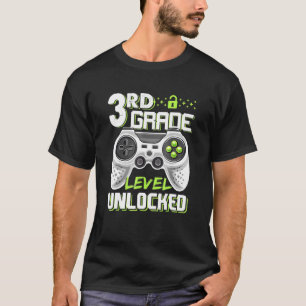 3rd Grade Level Unlocked Video Game Back to School T-Shirt