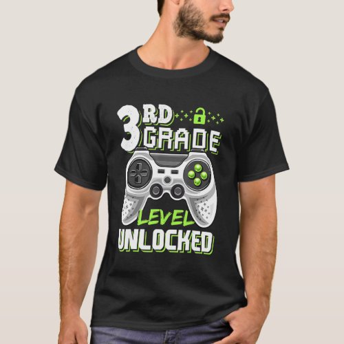 3rd Grade Level Unlocked Video Game Back To School T_Shirt