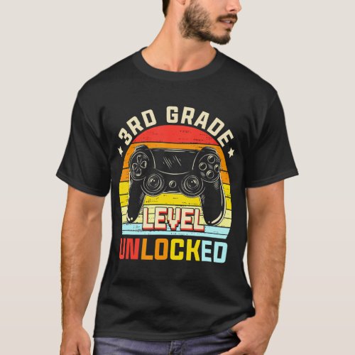 3rd Grade Level Unlocked Video Game Back to School T_Shirt