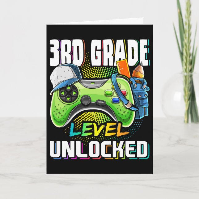 3rd Grade Level Unlocked Video Game Ck To School B Card (Front)