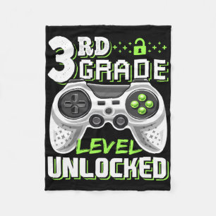 3rd Grade Level Unlocked Video Game Ck To School B Fleece Blanket
