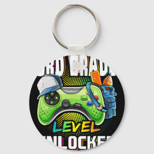 3rd Grade Level Unlocked Video Game Ck To School B Keychain