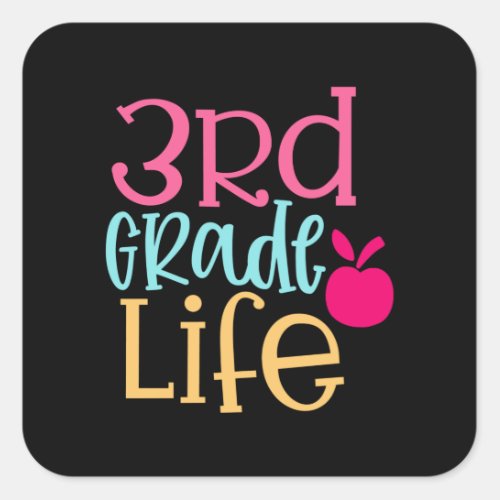 3rd Grade Life Square Sticker