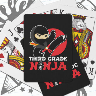 3rd Grade Ninja Kick First Day Back To School Poker Cards