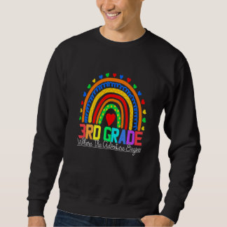3rd grade rainbow leopard teacher team third grade sweatshirt