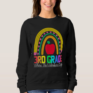 3rd grade rainbow leopard teacher team third grade sweatshirt