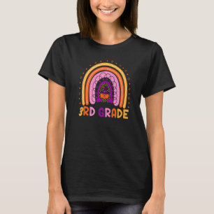 3rd Grade Rainbow Pumpkin Halloween For Boys Girls T-Shirt