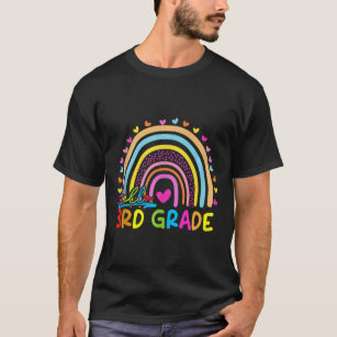 3rd Grade rainbow teacher hello Third grade back t T-Shirt