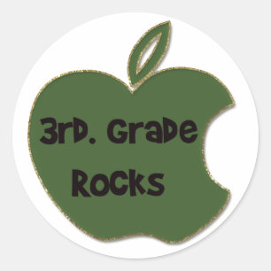 3rd. Grade Rocks Classic Round Sticker