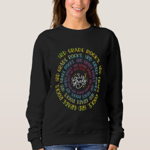 3rd Grade Rocks Retro Groovy Vintage First Day Of  Sweatshirt