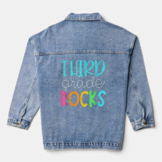 3rd grade rocks rocking 3rd grade teacher denim jacket
