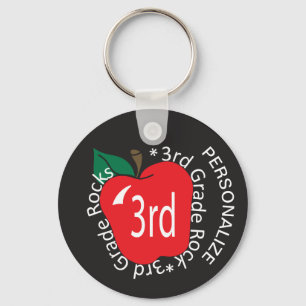 3rd Grade  Rocks - School Teacher Keychain