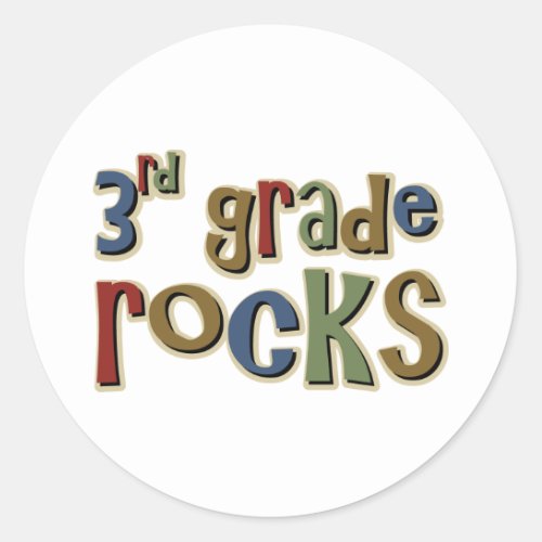 3rd Grade Rocks Third Classic Round Sticker