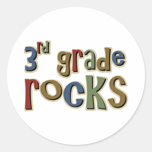 3rd Grade Rocks Third Classic Round Sticker (Front)