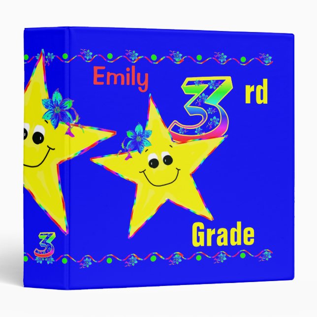 3rd Grade School Binders Stars (Front/Spine)