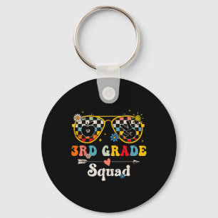 3rd Grade Squad Cute Groovy Teacher Student Ck To Keychain