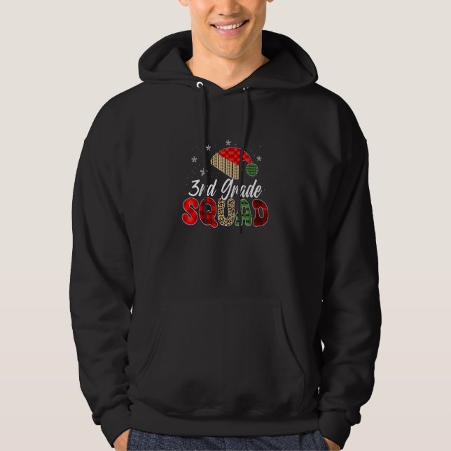 3rd Grade Squad Group Matching Christmas Pajama Pa Hoodie (Front)