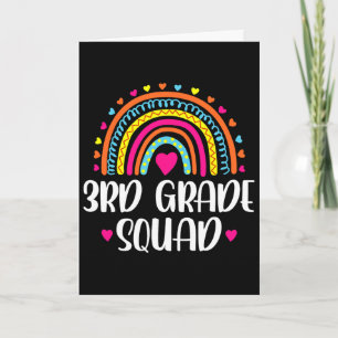 3rd Grade Squad Rainbow Ck To School Teacher Kids Card