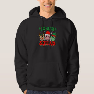 3rd Grade Squad Retro Groovy Christmas Teacher Lif Hoodie