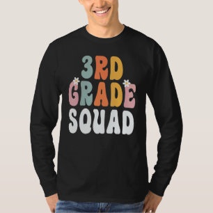 3rd Grade Squad Retro Groovy Teacher Happy 1st Day T-Shirt