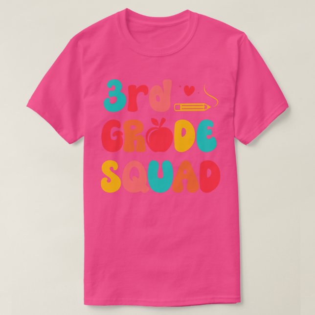 3rd Grade Squad Third Grader Teacher Back To Schoo T-Shirt (Design Front)