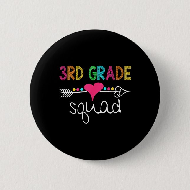 3rd Grade Squad Third Teacher Student Team Back To Button (Front)