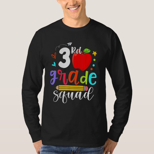 3rd Grade Squad Third Teacher Student Team Back To T-Shirt (Front)