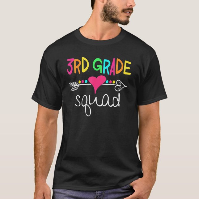 3rd Grade Squad Third Teacher Student Team Back To T-Shirt (Front)