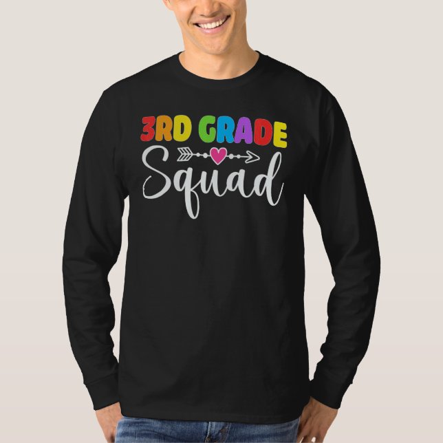 3rd Grade Squad Third Teacher Student Team Back To T-Shirt (Front)