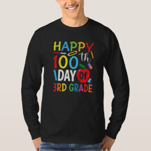 3rd Grade Teacher Child Happy 100th Day of School T-Shirt