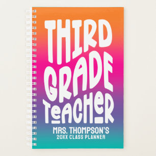 3rd Grade Teacher Colorful Ombre Planner