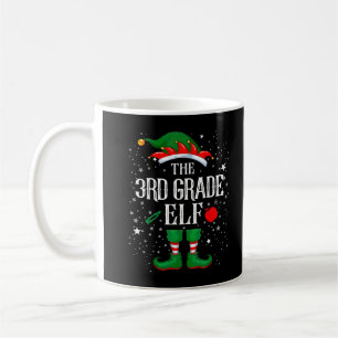 3rd Grade Teacher ELF Merry Christmas Xmas Santa’s Coffee Mug