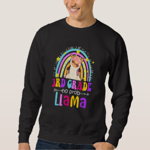 3rd Grade Teacher Rainbow No Prob Llama 100 Days o Sweatshirt