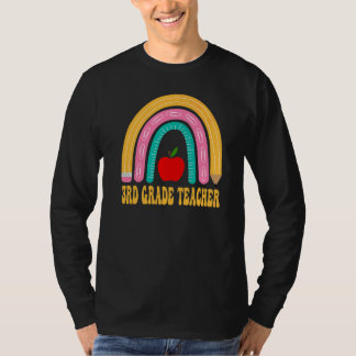 3rd Grade Teacher Rainbow Pencil Back To School Ap T-Shirt