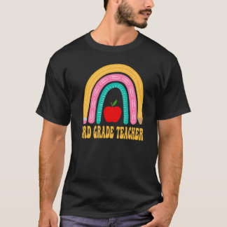 3rd Grade Teacher Rainbow Pencil Back To School Ap T-Shirt