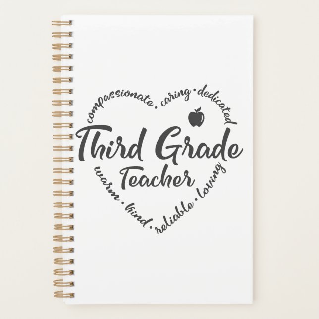 3rd Grade Teacher, Third grade teacher Planner (Front)