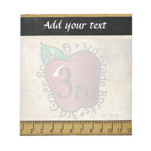 3rd Grade Teacher's Vintage Style Notepad