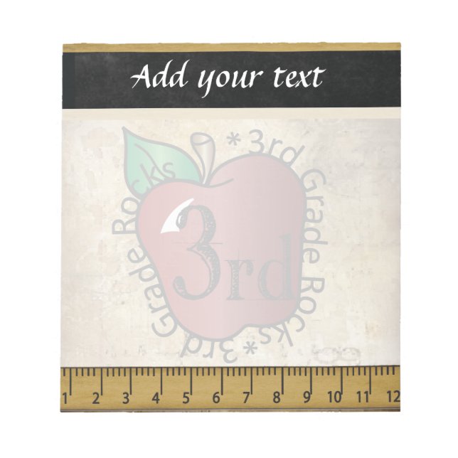 3rd Grade Teacher's Vintage Style Notepad (Front)