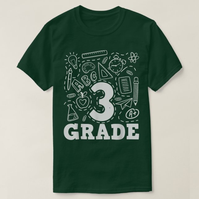 3rd Grade Typography Team 3rd Grade Back To School T-Shirt (Design Front)