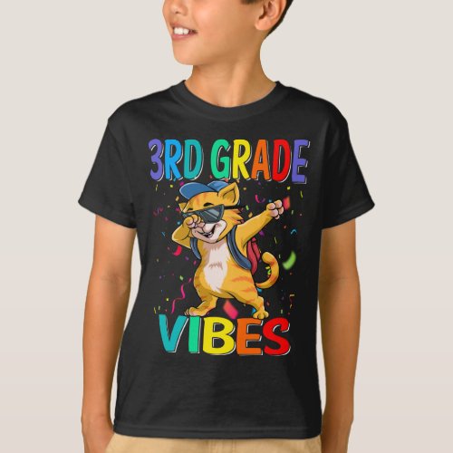 3rd Grade Vibes Cat Back To School T_Shirt
