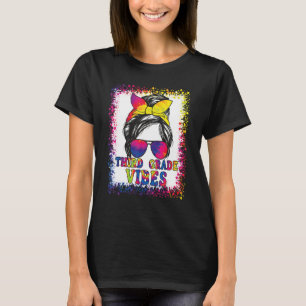3rd Grade Vibes Messy Bun Back To School Kids Girl T-Shirt