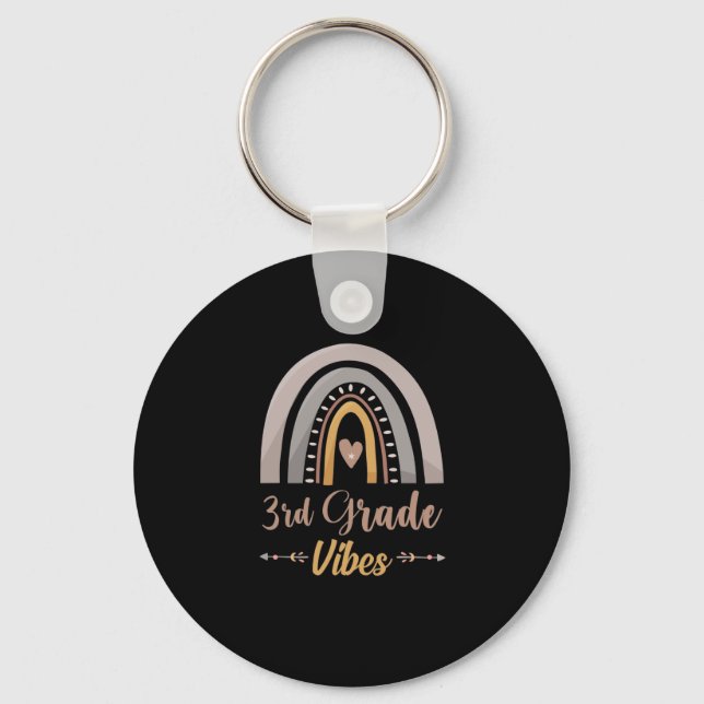3rd Grade Vibes Rainbow Third Grade Back to School Keychain (Front)