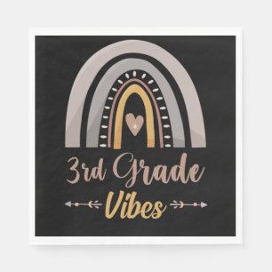 3rd Grade Vibes Rainbow Third Grade Back to School Napkins
