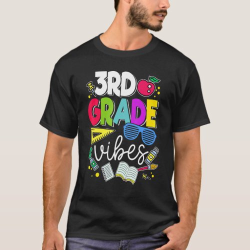 3rd Grade Vibes  Teacher Student Back To School T_Shirt