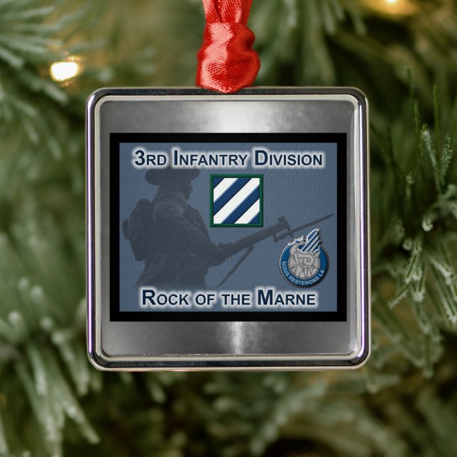 3rd ID Infantry Division Christmas Metal Ornament (Tree)
