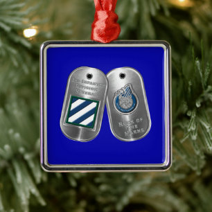 3rd ID Infantry Division Christmas Metal Ornament