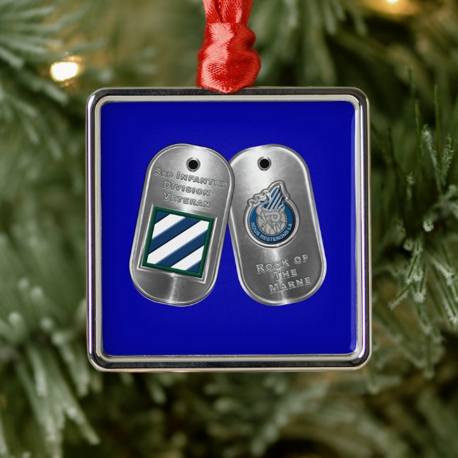 3rd ID Infantry Division Christmas Metal Ornament (Tree)