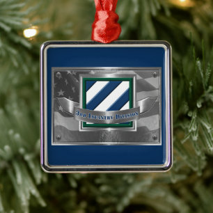 3rd ID Infantry Division Christmas Metal Ornament