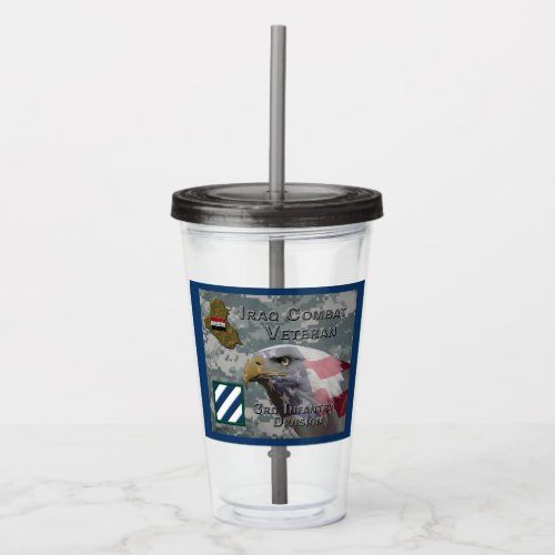 3rd Infantry Div Iraq Combat Veteran Acrylic Tumbler